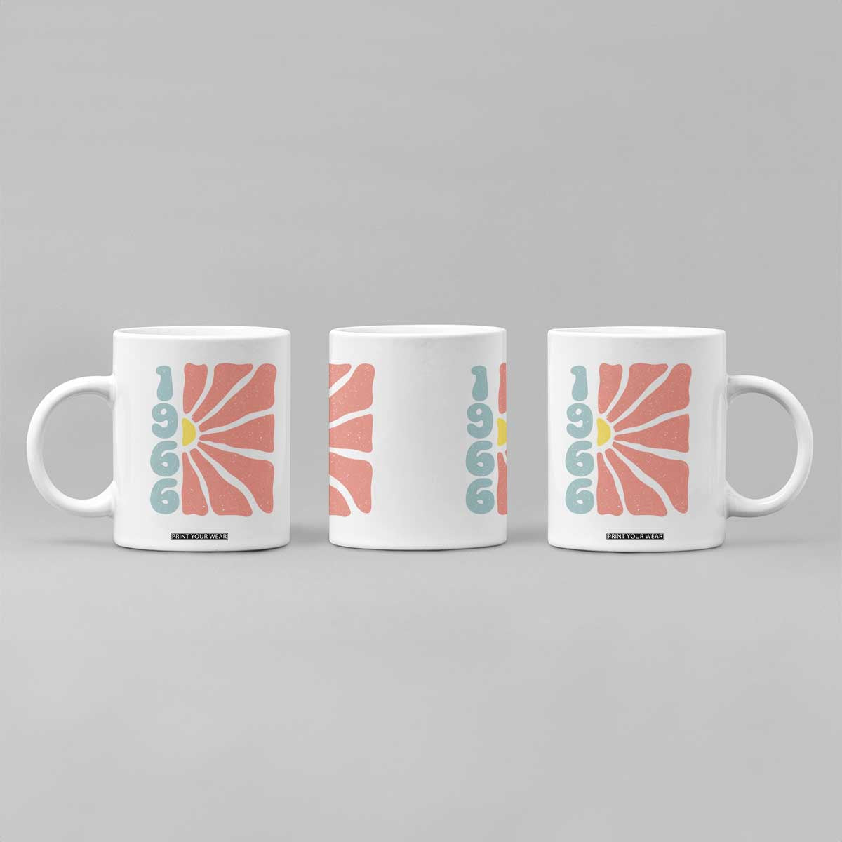 60th Birthday Coffee Mug Vintage 1966 Boho Flowers 60 Years Old Birthday