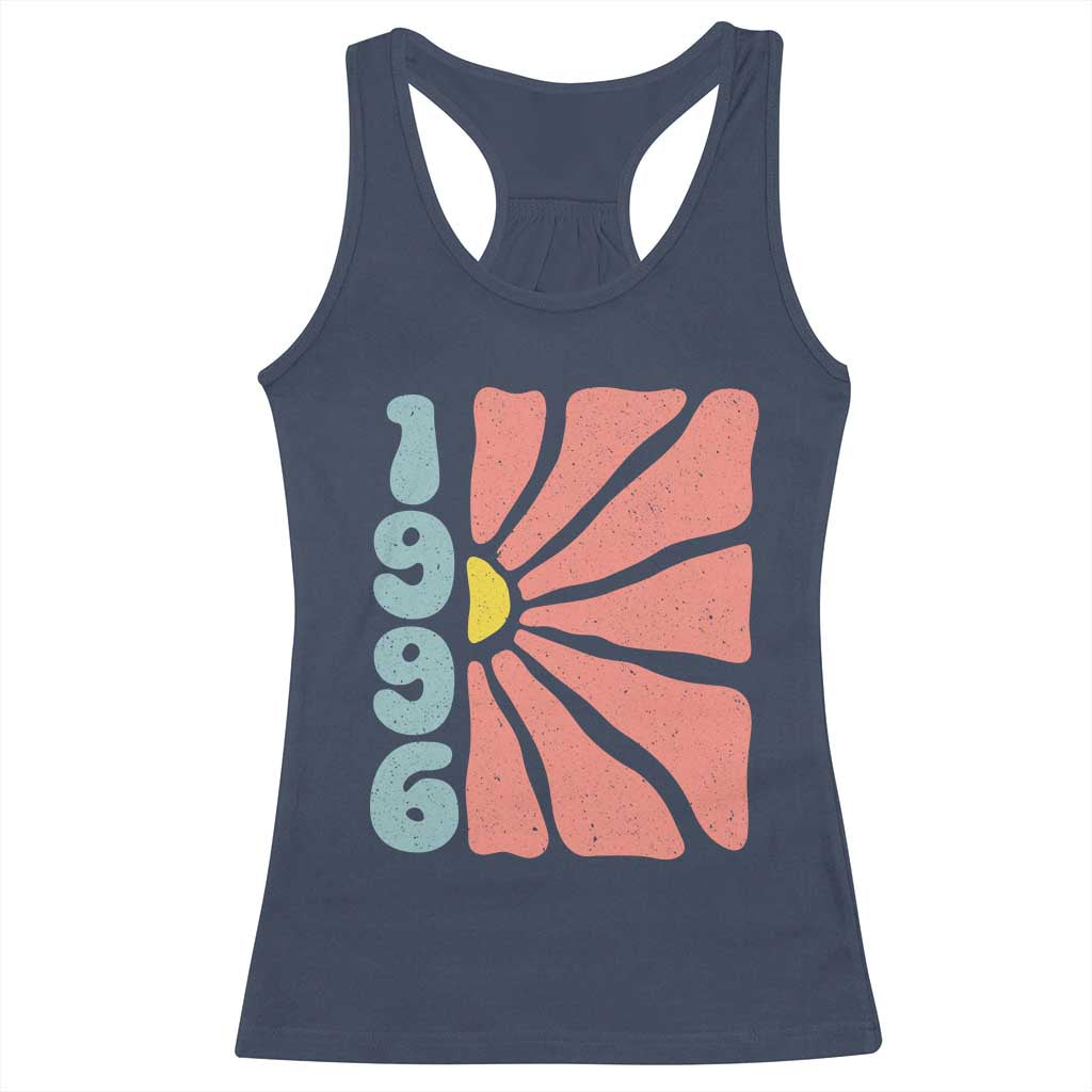 30th Birthday Racerback Tank Top Vintage 1996 Boho Flowers 30 Years Old Birthday