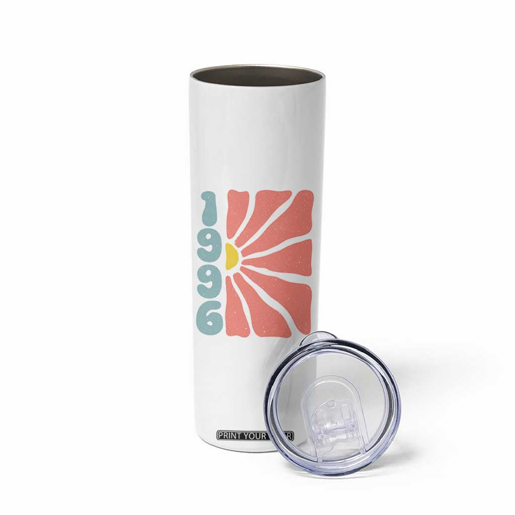 30th Birthday Skinny Tumbler Vintage 1996 Boho Flowers 30 Years Old Birthday TS11 Print Your Wear