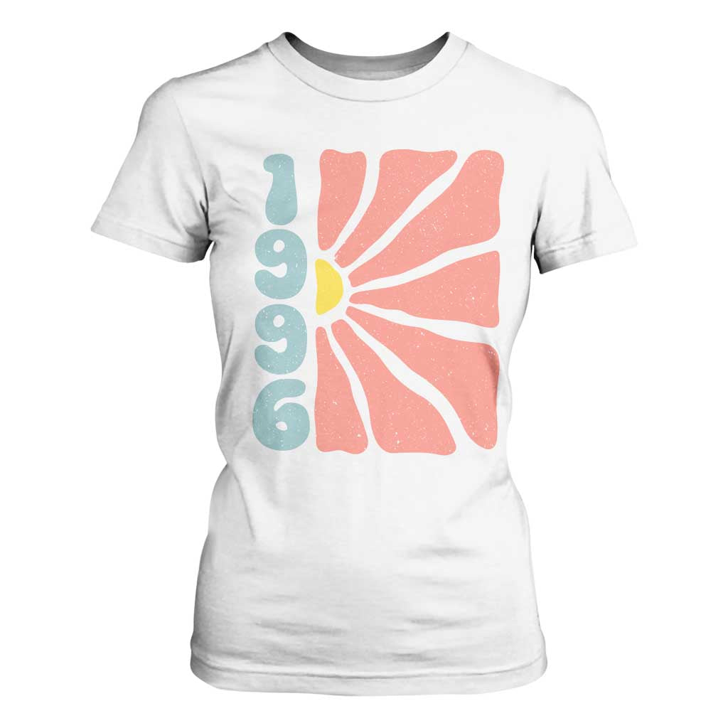 30th Birthday T Shirt For Women Vintage 1996 Boho Flowers 30 Years Old Birthday TS11 White Print Your Wear