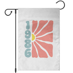 40th Birthday Garden Flag Vintage 1986 Boho Flowers 40 Years Old Birthday