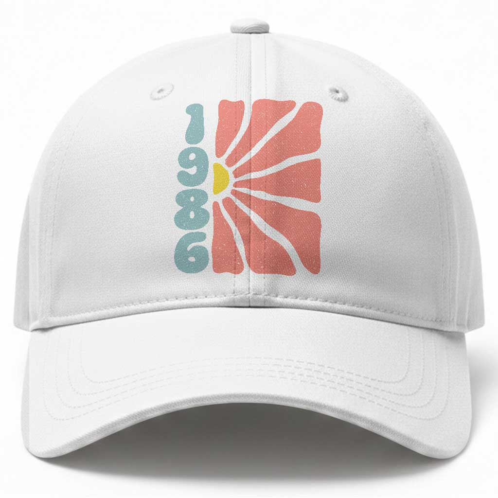 40th Birthday Baseball Cap Vintage 1986 Boho Flowers 40 Years Old Birthday