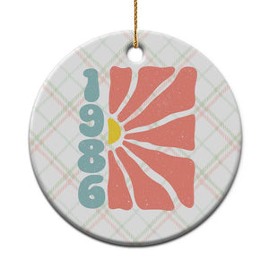 40th Birthday Ceramic Ornament Vintage 1986 Boho Flowers 40 Years Old Birthday