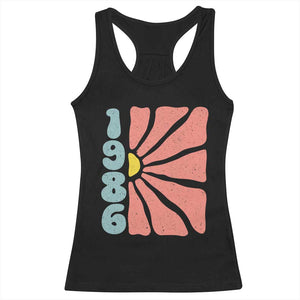 40th Birthday Racerback Tank Top Vintage 1986 Boho Flowers 40 Years Old Birthday