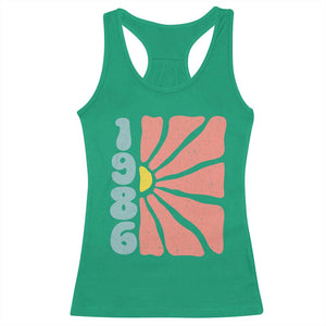 40th Birthday Racerback Tank Top Vintage 1986 Boho Flowers 40 Years Old Birthday