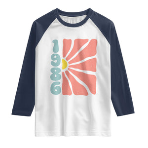 40th Birthday Raglan Shirt Vintage 1986 Boho Flowers 40 Years Old Birthday