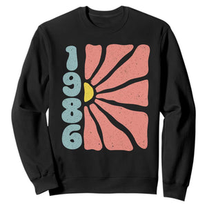 40th Birthday Sweatshirt Vintage 1986 Boho Flowers 40 Years Old Birthday