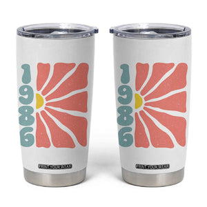 40th Birthday Tumbler Cup Vintage 1986 Boho Flowers 40 Years Old Birthday