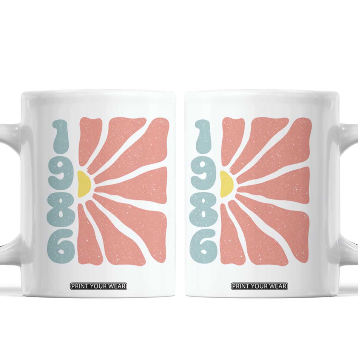 40th Birthday Coffee Mug Vintage 1986 Boho Flowers 40 Years Old Birthday