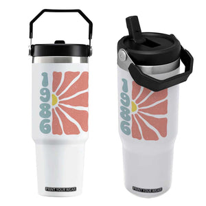 40th Birthday Flip Straw Tumbler Vintage 1986 Boho Flowers 40 Years Old Birthday TS11 One Size: 30 oz White Print Your Wear