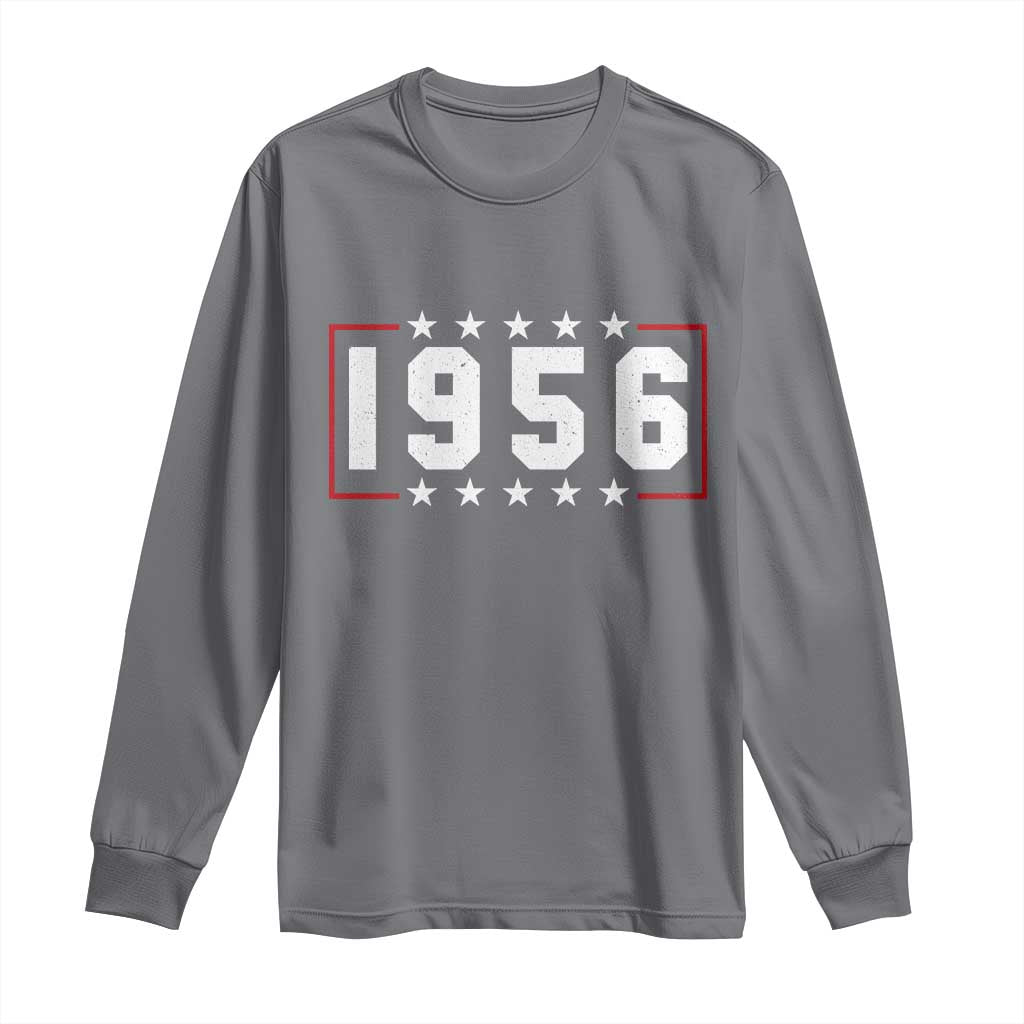 70th Birthday Long Sleeve Shirt Vintage 1956 70 Years Old Birthday Stars And Stripes TS11 Charcoal Print Your Wear