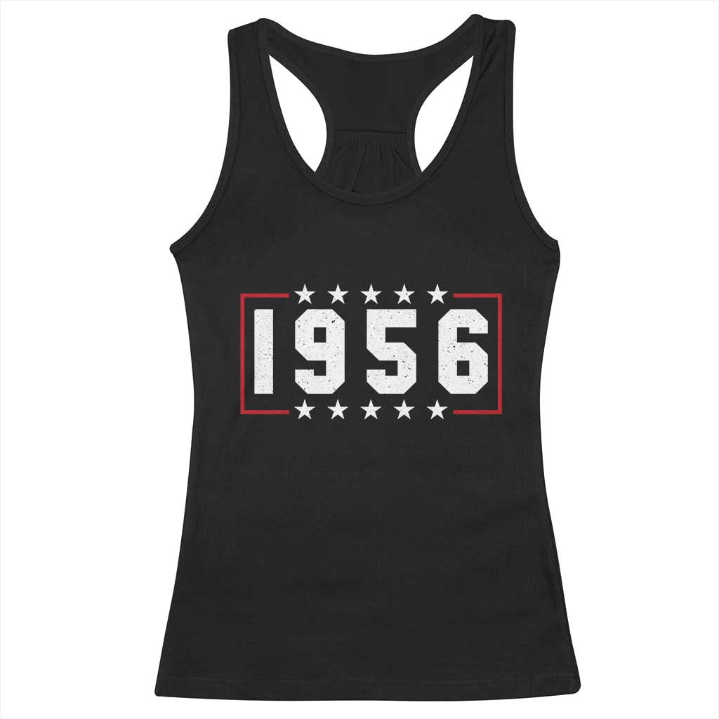 70th Birthday Racerback Tank Top Vintage 1956 70 Years Old Birthday Stars And Stripes
