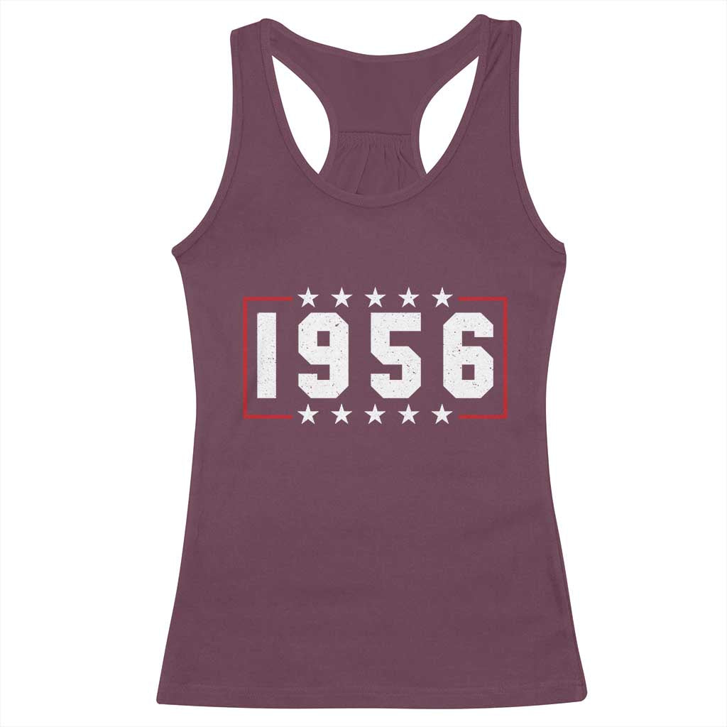 70th Birthday Racerback Tank Top Vintage 1956 70 Years Old Birthday Stars And Stripes