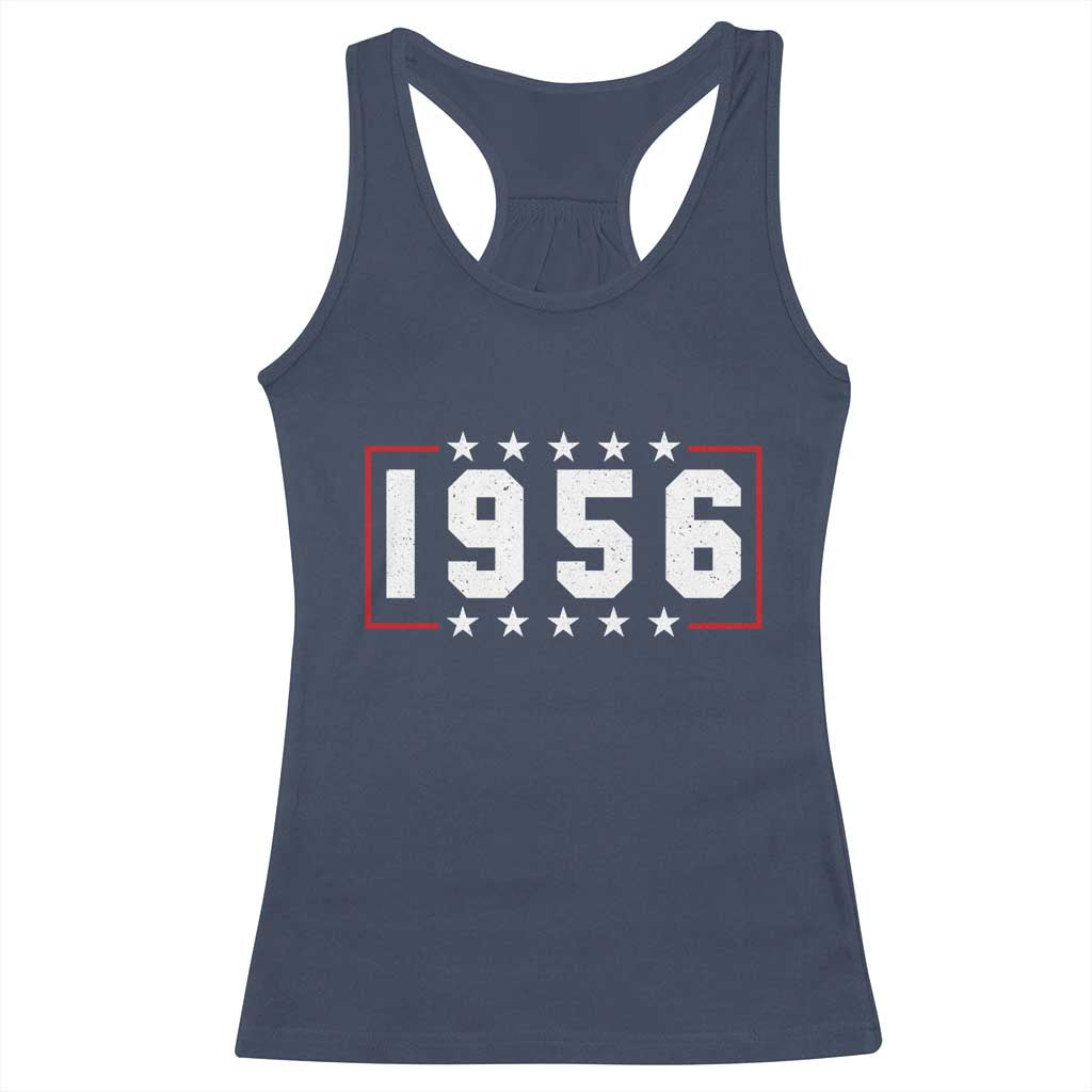 70th Birthday Racerback Tank Top Vintage 1956 70 Years Old Birthday Stars And Stripes