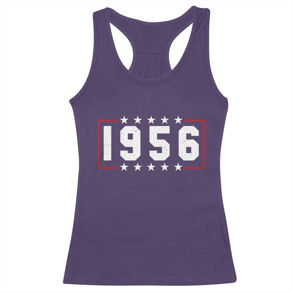 70th Birthday Racerback Tank Top Vintage 1956 70 Years Old Birthday Stars And Stripes