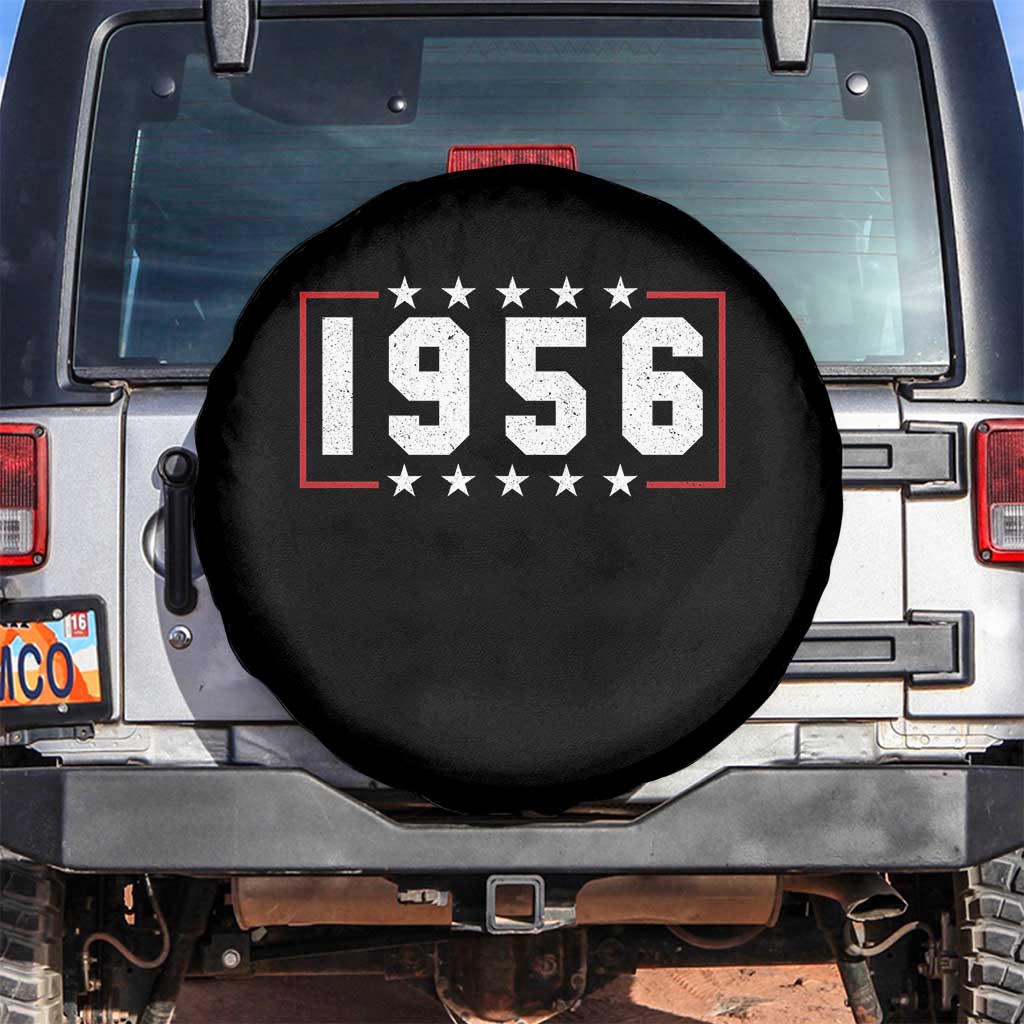 70th Birthday Spare Tire Cover Vintage 1956 70 Years Old Birthday Stars And Stripes TS11 No hole Black Print Your Wear