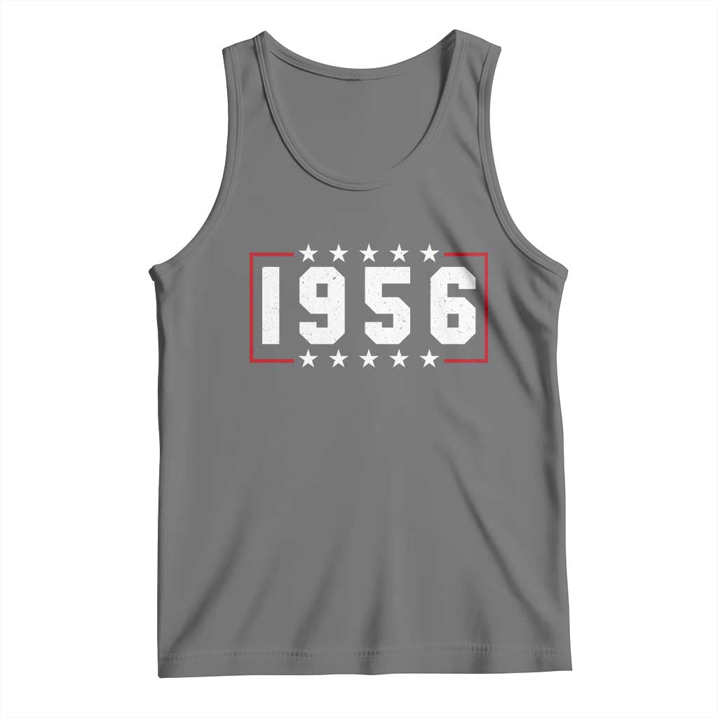 70th Birthday Tank Top Vintage 1956 70 Years Old Birthday Stars And Stripes TS11 Black Heather Print Your Wear