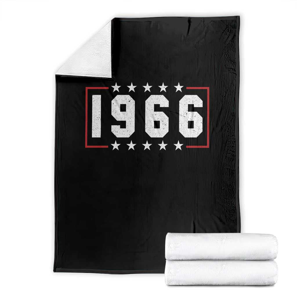 60th Birthday Throw Blanket Vintage 1966 60 Years Old Birthday Stars And Stripes TS11 Black Print Your Wear