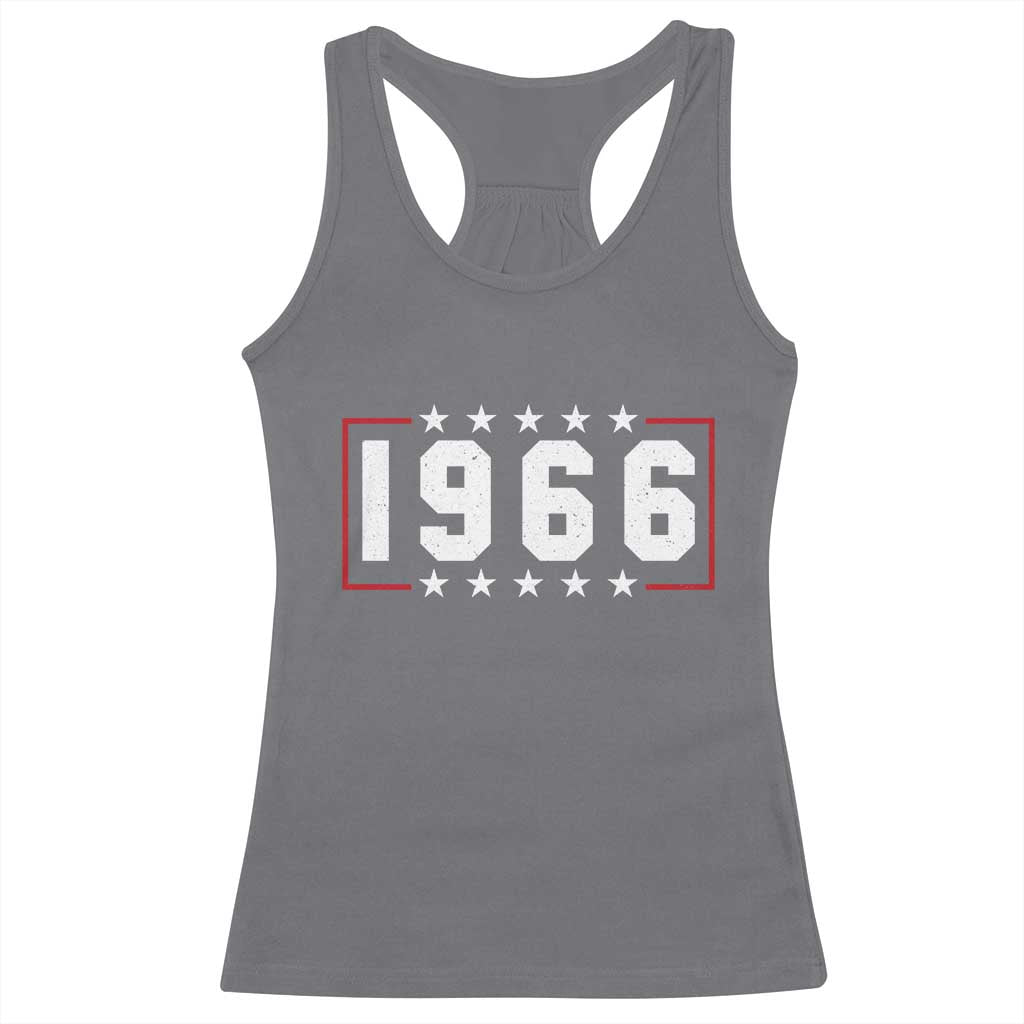 60th Birthday Racerback Tank Top Vintage 1966 60 Years Old Birthday Stars And Stripes