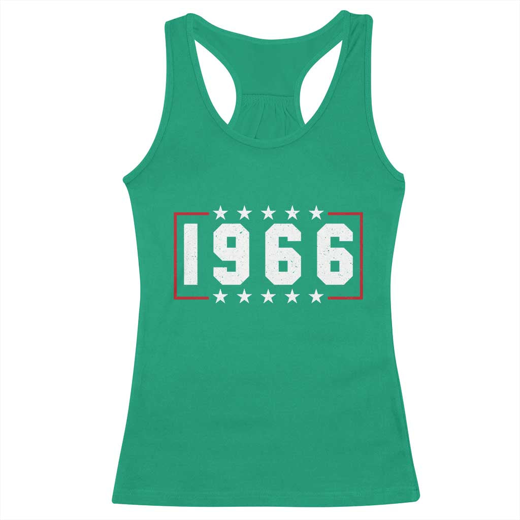 60th Birthday Racerback Tank Top Vintage 1966 60 Years Old Birthday Stars And Stripes