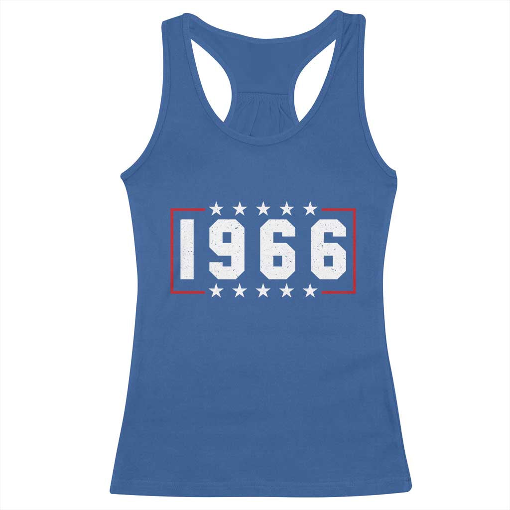 60th Birthday Racerback Tank Top Vintage 1966 60 Years Old Birthday Stars And Stripes