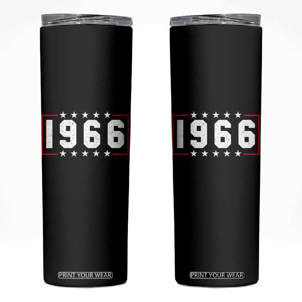 60th Birthday Skinny Tumbler Vintage 1966 60 Years Old Birthday Stars And Stripes