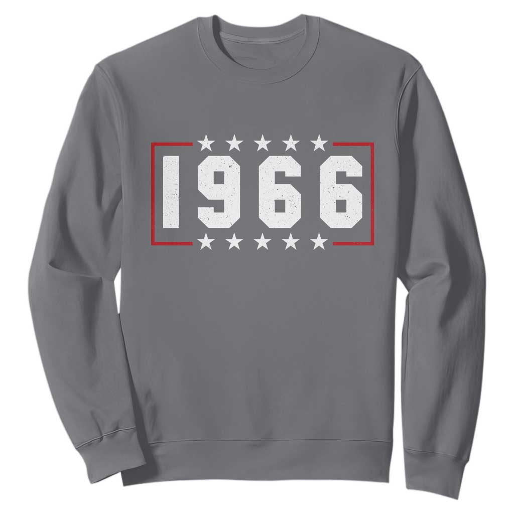 60th Birthday Sweatshirt Vintage 1966 60 Years Old Birthday Stars And Stripes TS11 Charcoal Print Your Wear