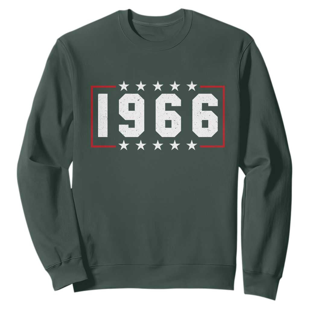 60th Birthday Sweatshirt Vintage 1966 60 Years Old Birthday Stars And Stripes TS11 Dark Forest Green Print Your Wear