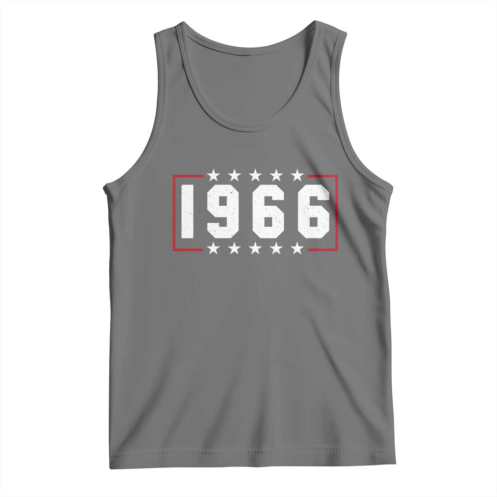 60th Birthday Tank Top Vintage 1966 60 Years Old Birthday Stars And Stripes TS11 Black Heather Print Your Wear