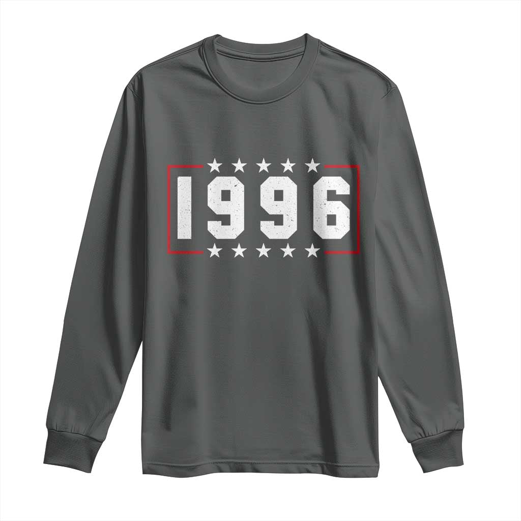 30th Birthday Long Sleeve Shirt Vintage 1996 30 Years Old Birthday Stars And Stripes TS11 Dark Heather Print Your Wear