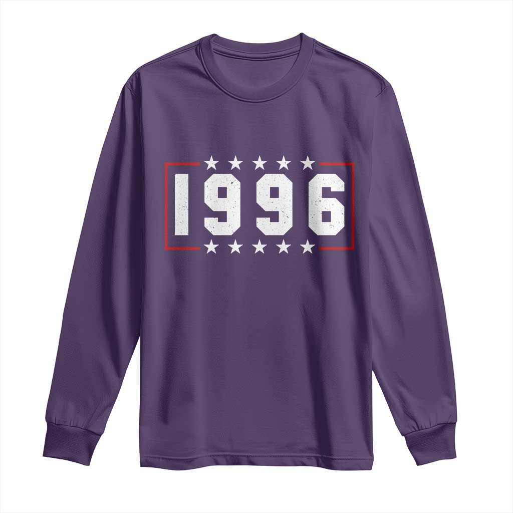30th Birthday Long Sleeve Shirt Vintage 1996 30 Years Old Birthday Stars And Stripes TS11 Purple Print Your Wear
