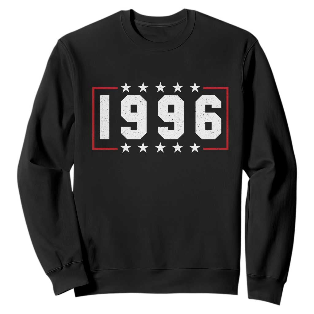 30th Birthday Sweatshirt Vintage 1996 30 Years Old Birthday Stars And Stripes TS11 Black Print Your Wear