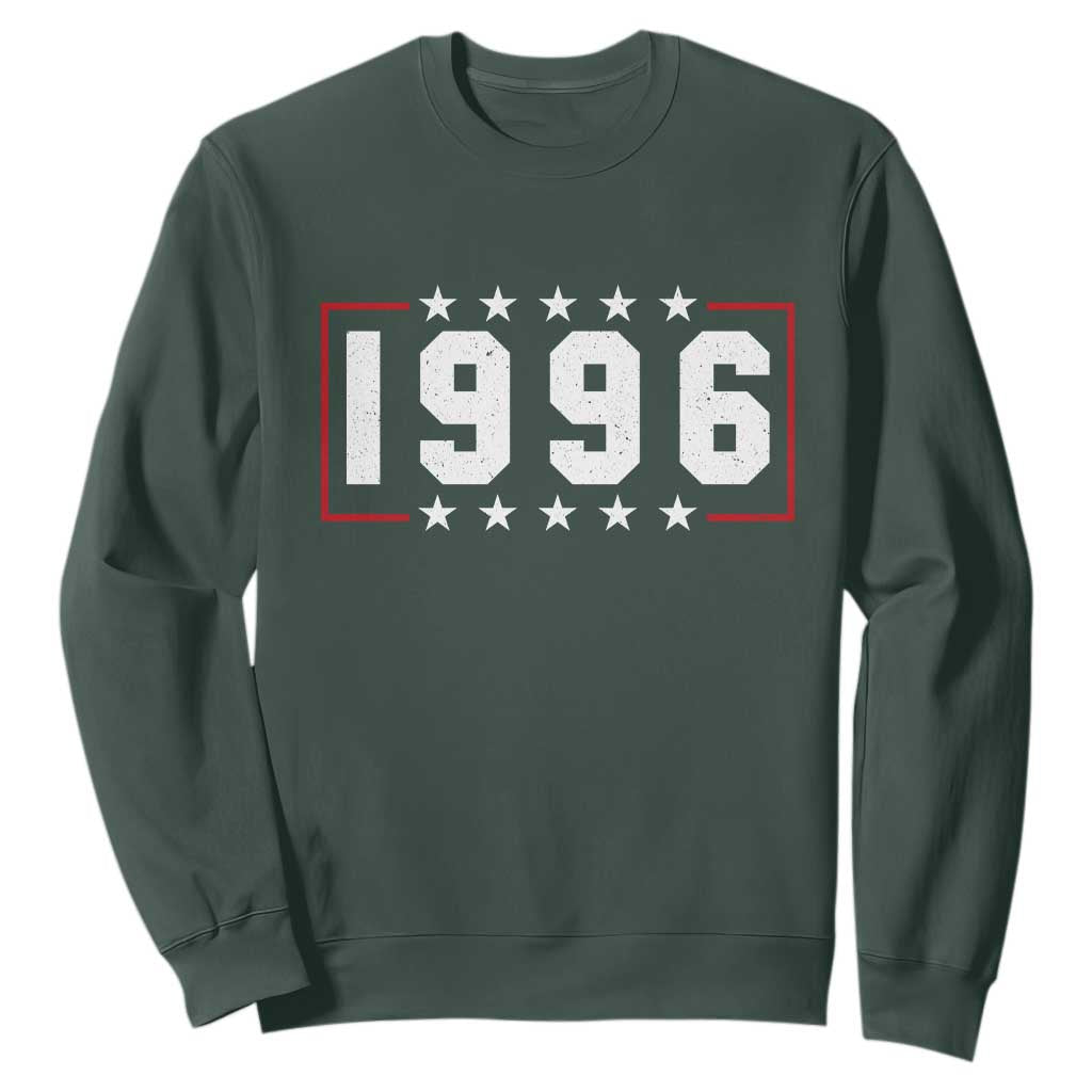 30th Birthday Sweatshirt Vintage 1996 30 Years Old Birthday Stars And Stripes TS11 Dark Forest Green Print Your Wear