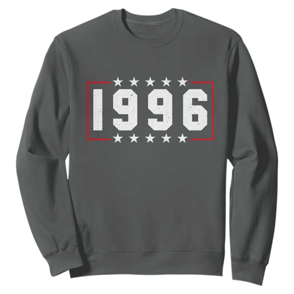 30th Birthday Sweatshirt Vintage 1996 30 Years Old Birthday Stars And Stripes TS11 Dark Heather Print Your Wear