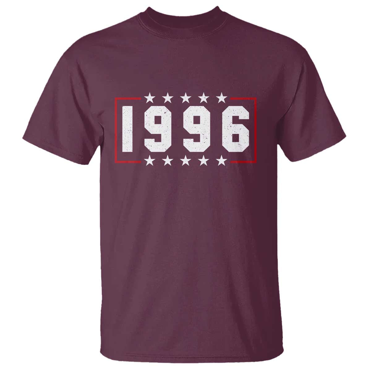 30th Birthday T Shirt Vintage 1996 30 Years Old Birthday Stars And Stripes TS11 Maroon Print Your Wear