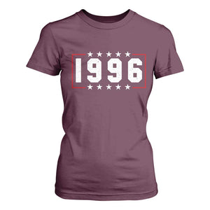 30th Birthday T Shirt For Women Vintage 1996 30 Years Old Birthday Stars And Stripes TS11 Maroon Print Your Wear