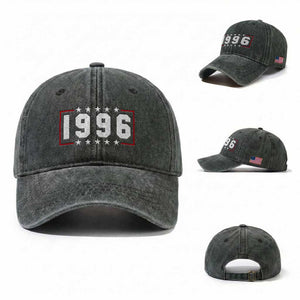 30th Birthday Washed Cotton Baseball Cap Vintage 1996 30 Years Old Birthday Stars And Stripes