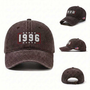 30th Birthday Washed Cotton Baseball Cap Vintage 1996 30 Years Old Birthday Stars And Stripes