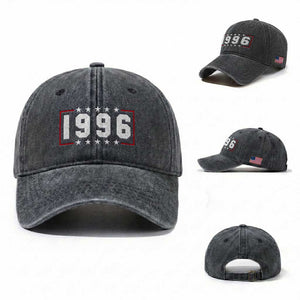 30th Birthday Washed Cotton Baseball Cap Vintage 1996 30 Years Old Birthday Stars And Stripes