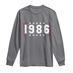 40th Birthday Long Sleeve Shirt Vintage 1986 40 Years Old Birthday Stars And Stripes TS11 Charcoal Print Your Wear
