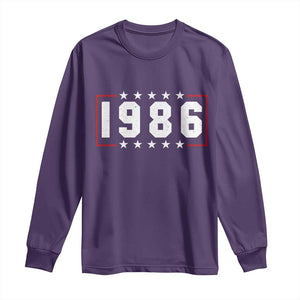 40th Birthday Long Sleeve Shirt Vintage 1986 40 Years Old Birthday Stars And Stripes TS11 Purple Print Your Wear
