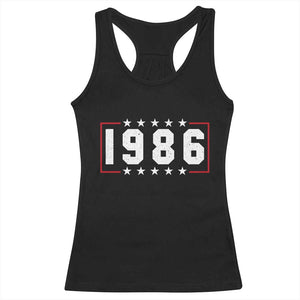 40th Birthday Racerback Tank Top Vintage 1986 40 Years Old Birthday Stars And Stripes