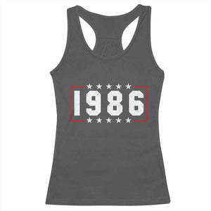 40th Birthday Racerback Tank Top Vintage 1986 40 Years Old Birthday Stars And Stripes