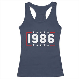 40th Birthday Racerback Tank Top Vintage 1986 40 Years Old Birthday Stars And Stripes