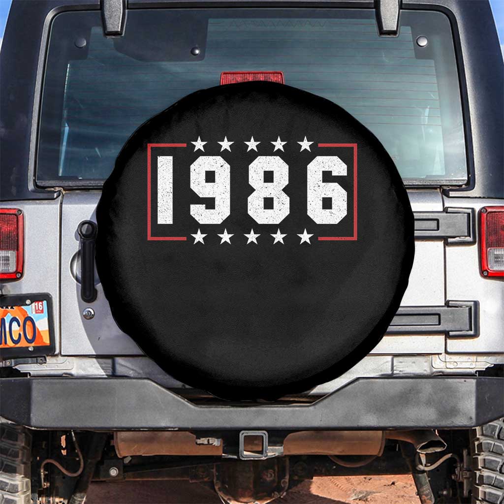 40th Birthday Spare Tire Cover Vintage 1986 40 Years Old Birthday Stars And Stripes TS11 No hole Black Print Your Wear