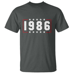40th Birthday T Shirt Vintage 1986 40 Years Old Birthday Stars And Stripes TS11 Dark Heather Print Your Wear