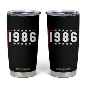 40th Birthday Tumbler Cup Vintage 1986 40 Years Old Birthday Stars And Stripes TS11 Black Print Your Wear