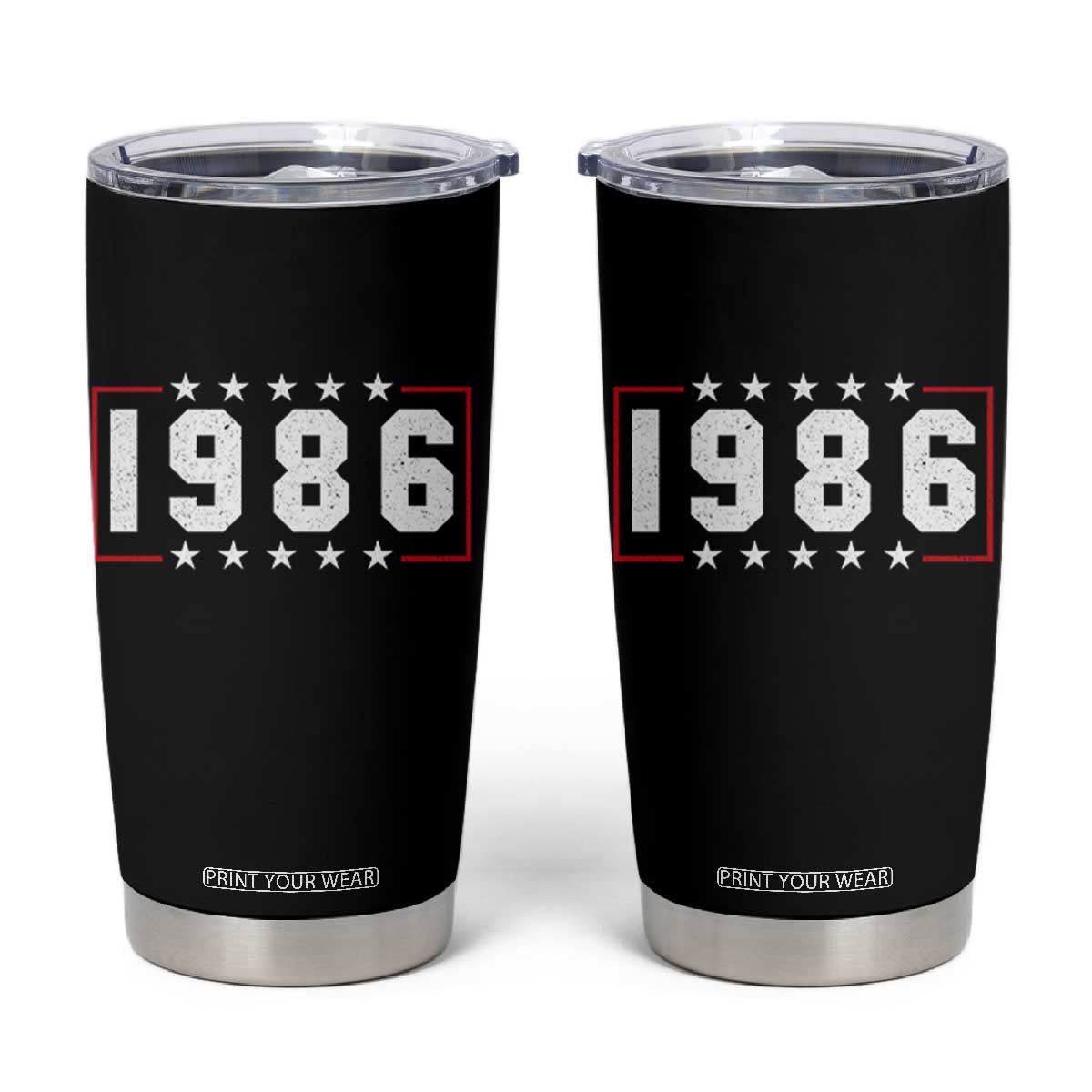 40th Birthday Tumbler Cup Vintage 1986 40 Years Old Birthday Stars And Stripes TS11 Black Print Your Wear