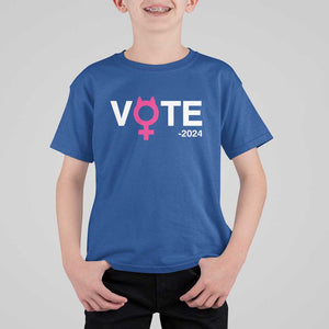 Funny Vote 2024 T Shirt For Kid Cat Woman Sign Harris President 2024 TS11 Royal Blue Print Your Wear