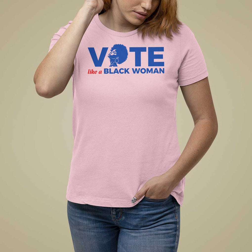 Vote Like A Black Women T Shirt For Women Afro Hair Black Votes TS11 Light Pink Print Your Wear
